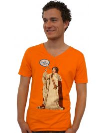 Koninginnedag shirt 107: Beatrix - 2 bier voor mannen in het oranje met v hals