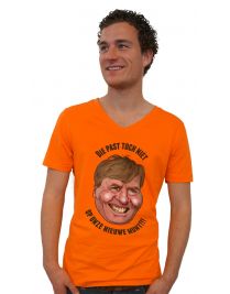 Koninginnedag shirt 112: Alexander - Past niet voor mannen in het oranje met v hals