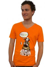 Koninginnedag shirt 113: Beatrix - Twitter voor mannen in het oranje met v hals