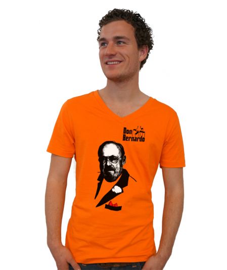 Koninginnedag shirt 127: Don Bernardo voor mannen in het oranje met v hals