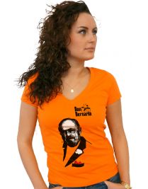 Koninginnedag shirt 128: Don Bernardo voor vrouwen in het oranje met v hals