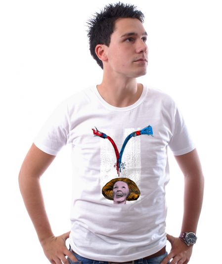 Koninginnedag shirt 18: Beatrix - Mix it voor mannen in het wit met ronde hals