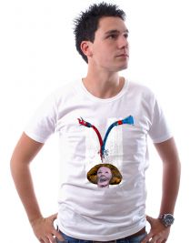 Koninginnedag shirt 18: Beatrix - Mix it voor mannen in het wit met ronde hals