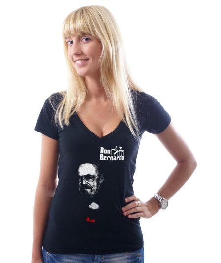 Koninginnedag shirt 38: Don Bernardo voor vrouwen in het zwart met v hals