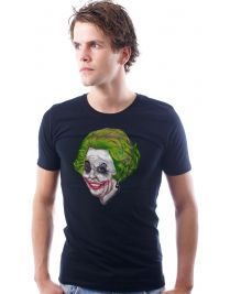 Koninginnedag shirt 3: Beatrix - The Joker voor mannen in het zwart met ronde hals