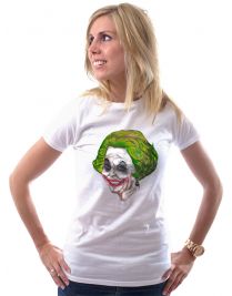 Koninginnedag shirt 4: Beatrix - The Joker voor vrouwen in het wit met ronde hals