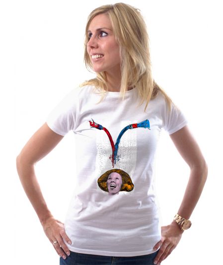 Koninginnedag shirt 50: Beatrix - Mix it voor vrouwen in het wit met ronde hals