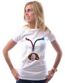 Koninginnedag shirt 50: Beatrix - Mix it voor vrouwen in het wit met ronde hals