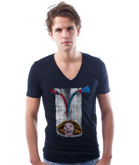Koninginnedag shirt 54: Beatrix - Mix it voor mannen in het zwart met v hals