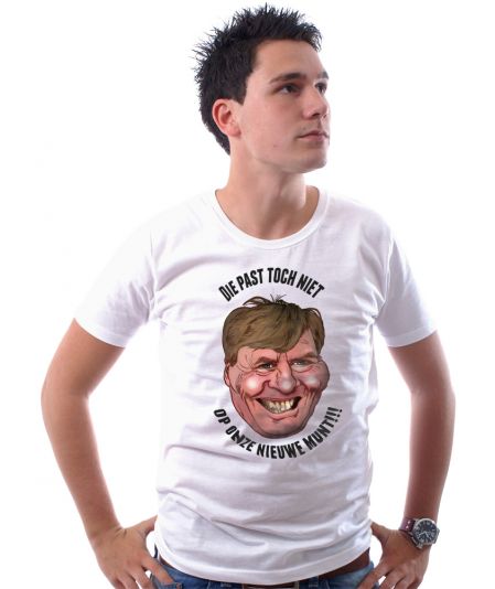 Koninginnedag shirt 67: Alexander - Past niet voor mannen in het wit met ronde hals