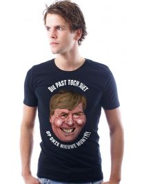 Koninginnedag shirt 68: Alexander - Past niet voor mannen in het zwart met ronde hals