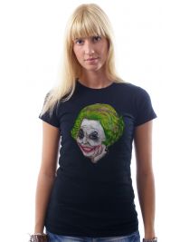 Koninginnedag shirt 6: Beatrix - The Joker voor vrouwen in het zwart met ronde hals